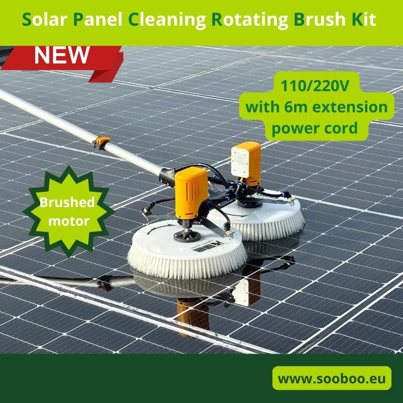 Solar Panel Cleaning Rotating Brush 6M Kit With Telescopic Tool